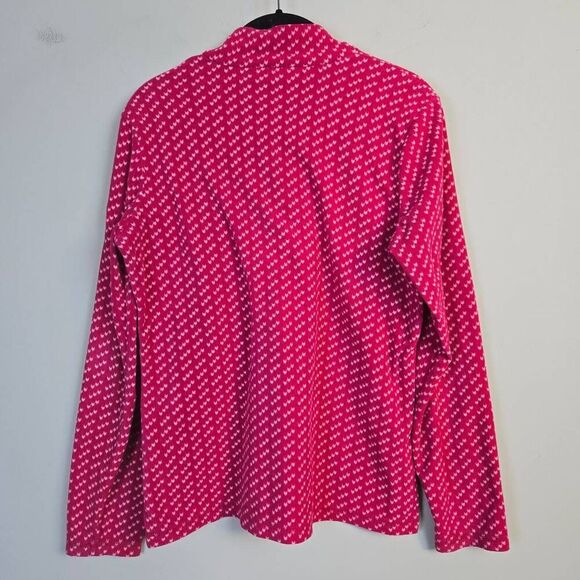 LL Bean Womens Birdseye Fleece Sweater Sz Small Pink 1/4 Zip Soft Cozy Outdoors - Picture 2 of 8